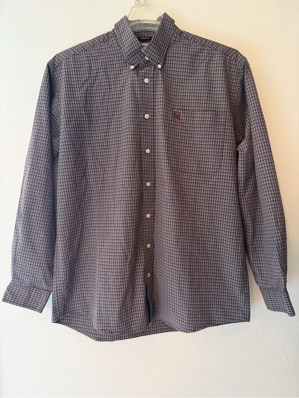Cinch Men’s Plaid Long Sleeve Western Shirt – Size Medium